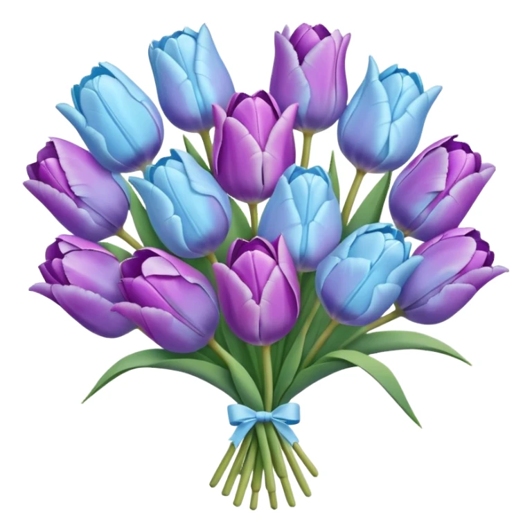 light blue and light purple tulip bouquet sticker