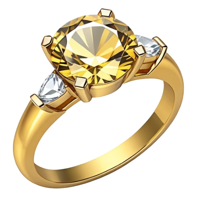 gold ring with a big diamond sticker