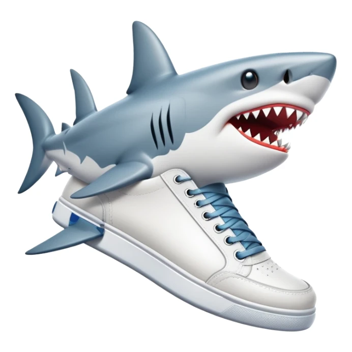 shark wearing sneakers sticker