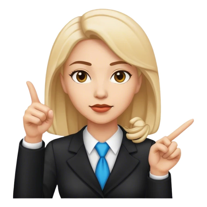 female lawyer pointing sticker