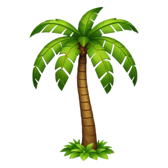 Toony Palm Tree: flat body leafs no floor sticker