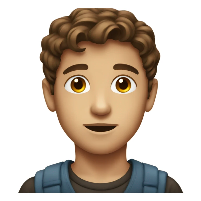 brown haired boy portrait sticker