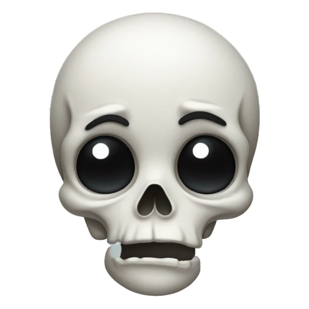 skull emoji with crying tears sticker