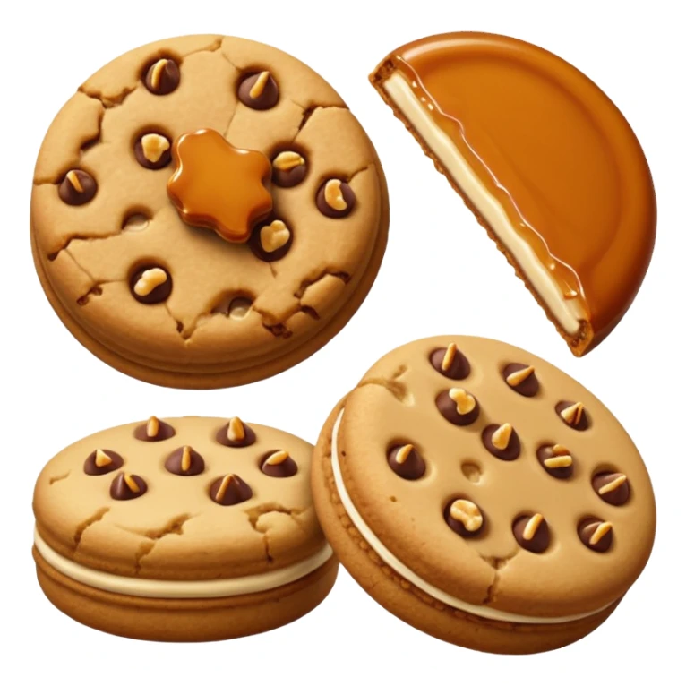 Cookis praline and hazelnut and cramel sticker