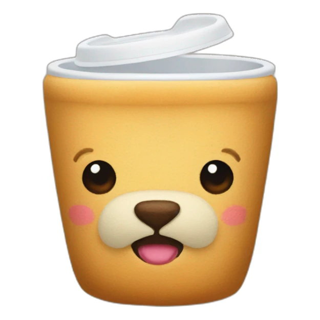 Stuffed animal coffee cup sticker