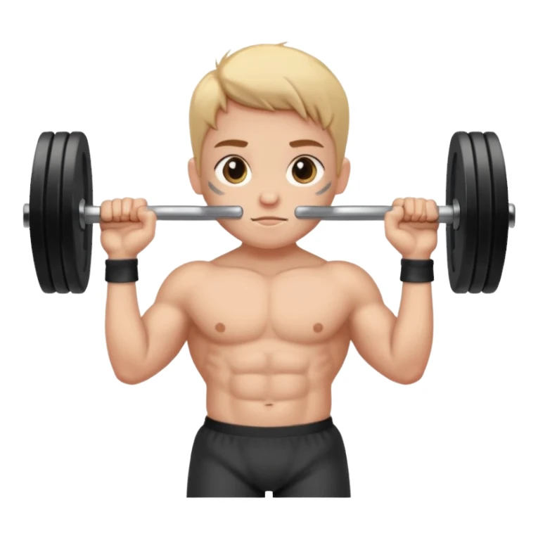 cute simple style character lowering barbell on chest sticker