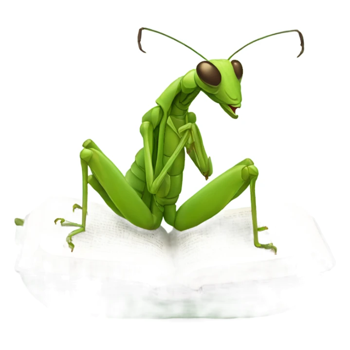 praying mantis reading a bible sticker