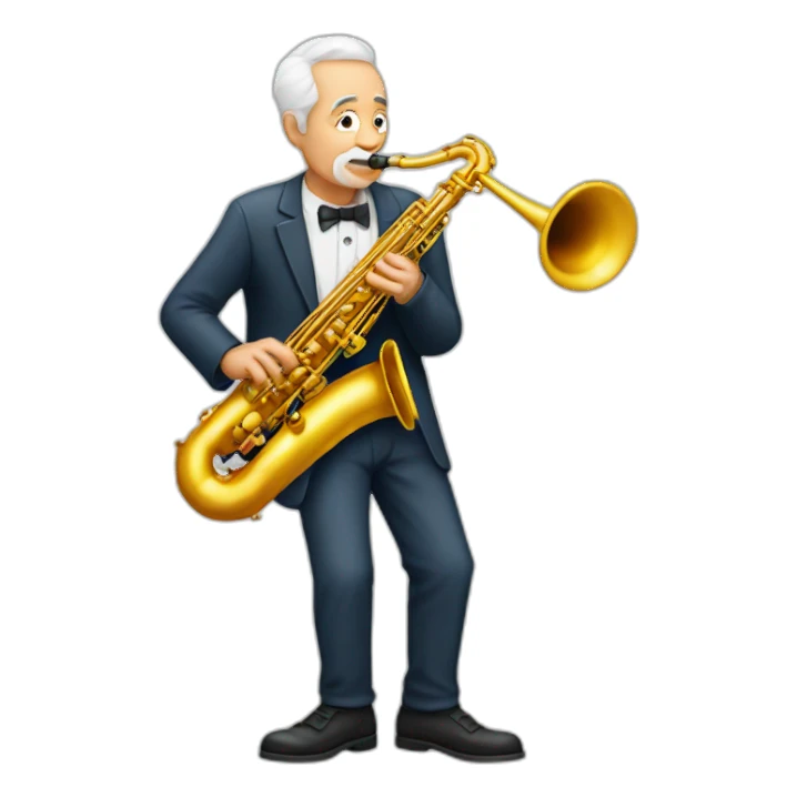 saxophonist old man sticker