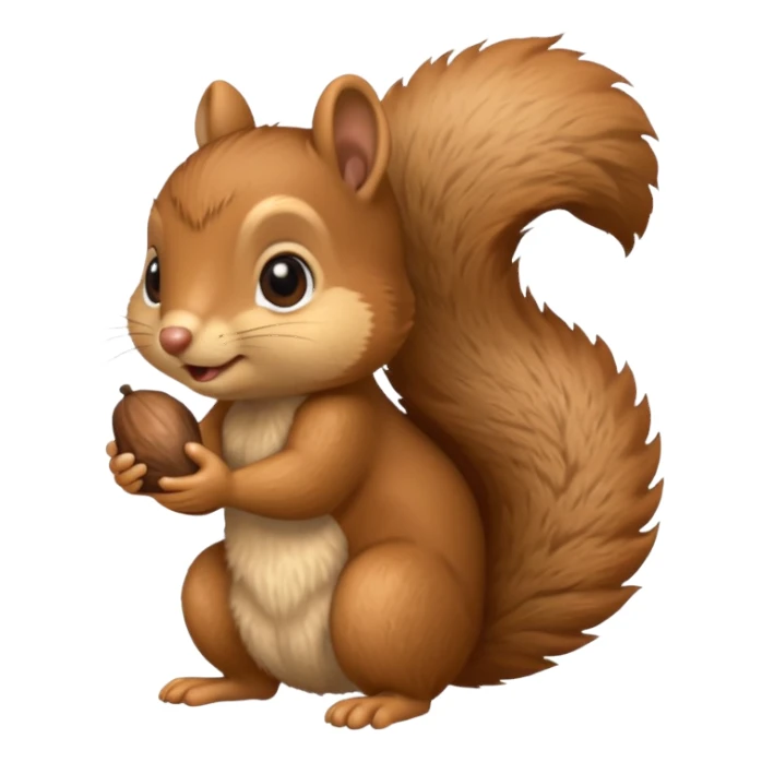 baby squirrel hold a acorn sticker