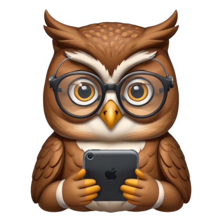 Generate a beautiful smart owl with a smart device sticker