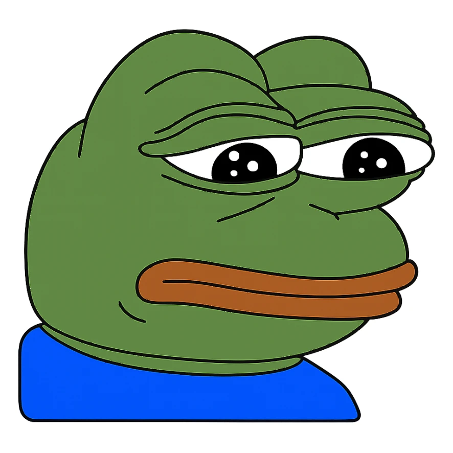 neutral Пэпэ meme with a blank expression sticker