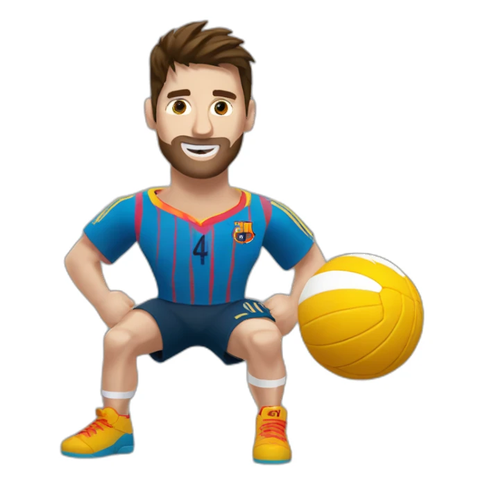 messi jugando voleyball sticker
