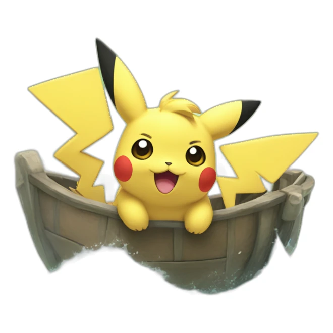 Pikatchu qui dans sur la mer sticker