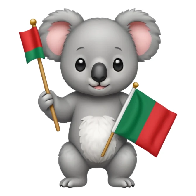 Cute koala bear with an Italian flag  sticker