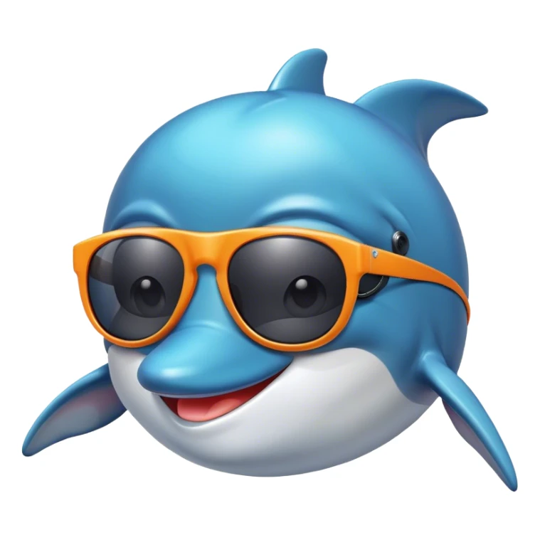 Dolphin with sunglasses sticker