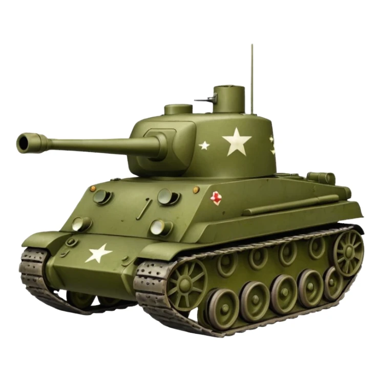 WWII T-34 tank, unmarked sticker