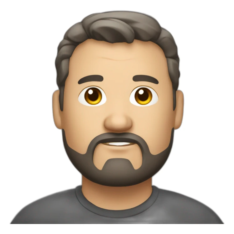 fat middle aged web developer short dark brown graying hair goatee sticker