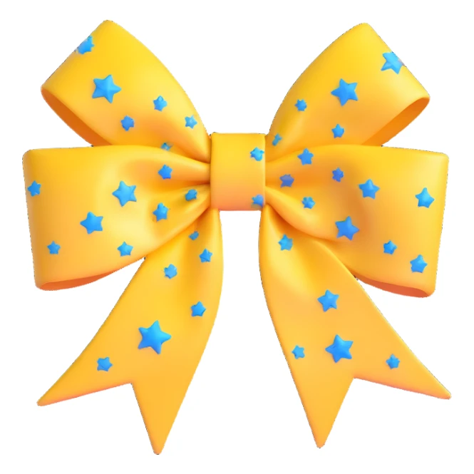 glossy purple bow with star pattern sticker