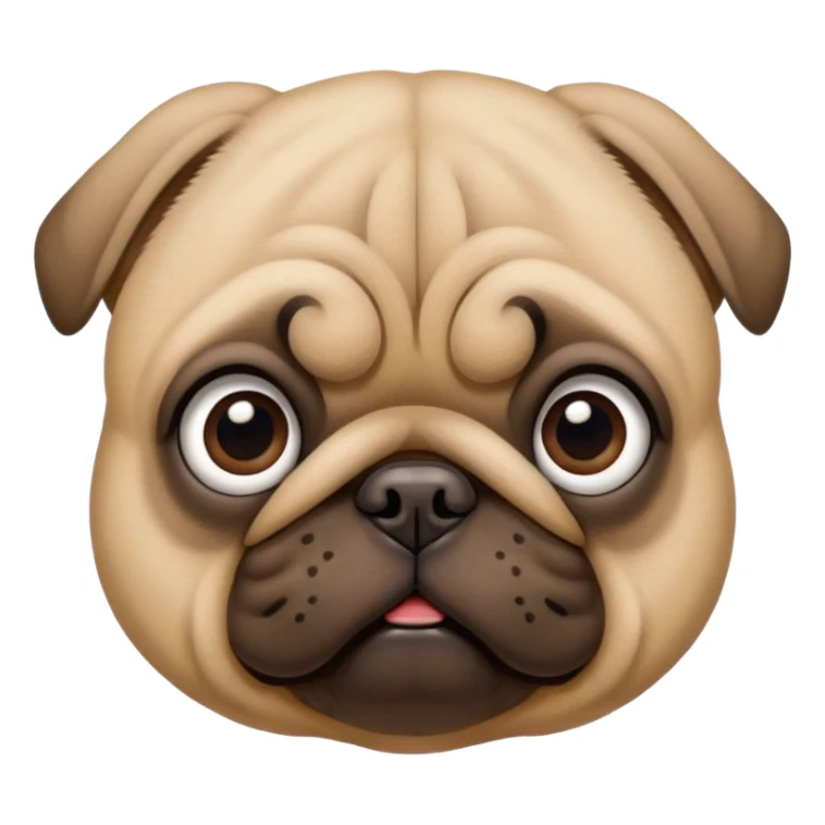 Pug with big eyes, head tilted down  sticker