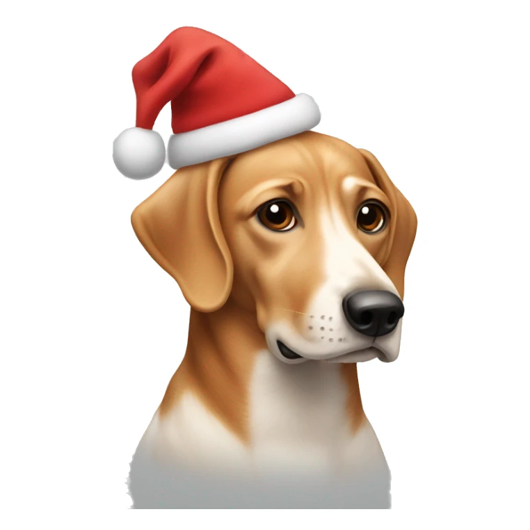 Weener dog wearing Christmas hat sticker