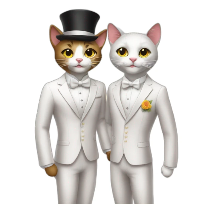 gay cat wedding sticker