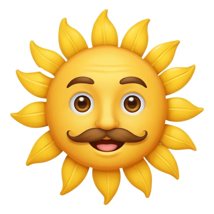 sun with mustache sticker