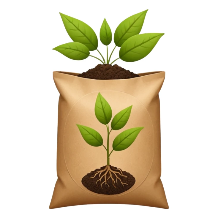 fertilizer bag with plant symbol sticker