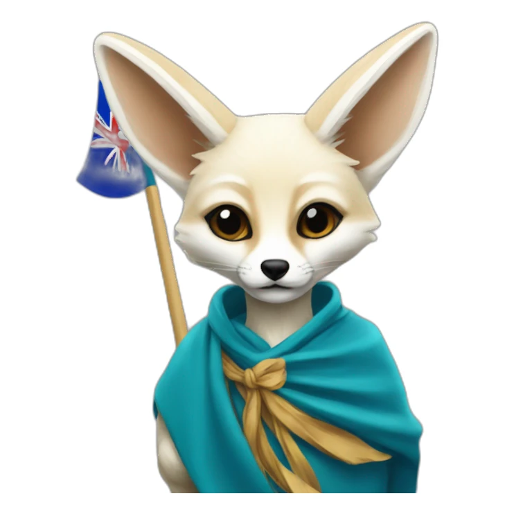 fennec portant le drapeau 🇩🇿 sticker