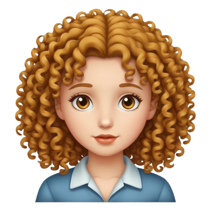 A gril with curly hair sticker