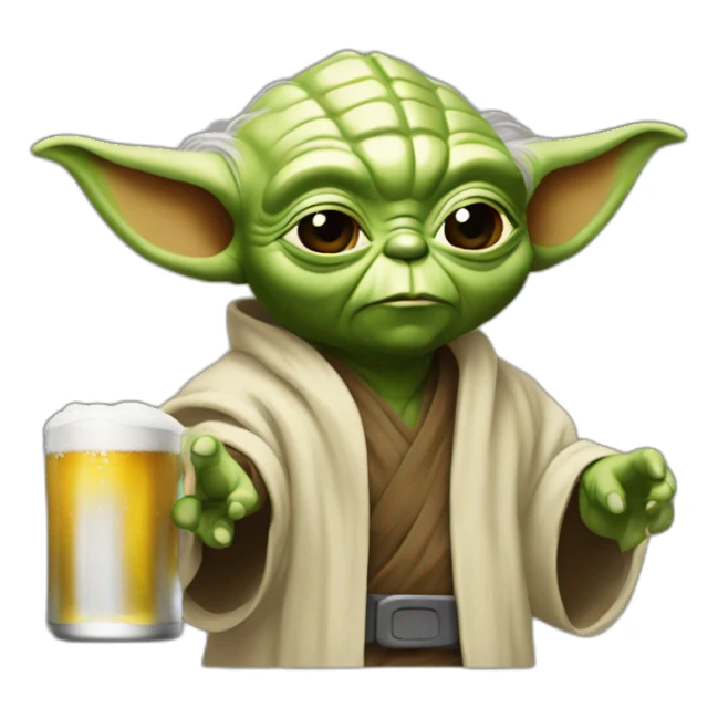 Yoda qui boie une bierre sticker