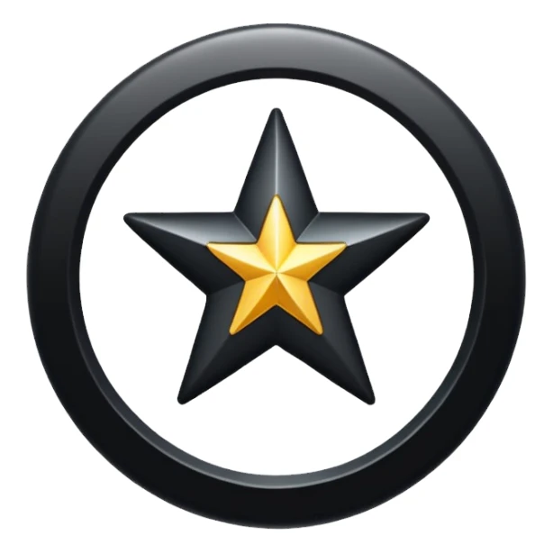 Сделай эмодзи надпись black star service sticker