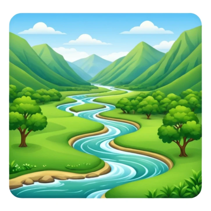 summer valley with a river sticker