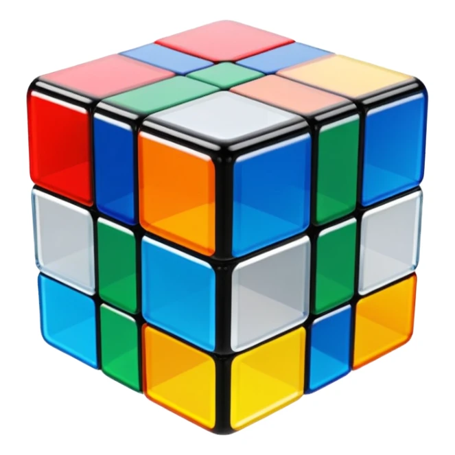 Transparent glass Rubix cube sticker