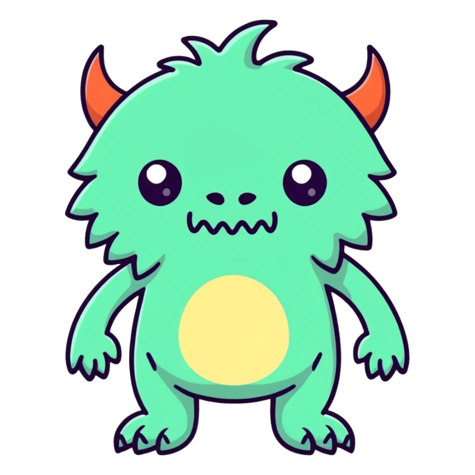 A furry coffee monster sticker