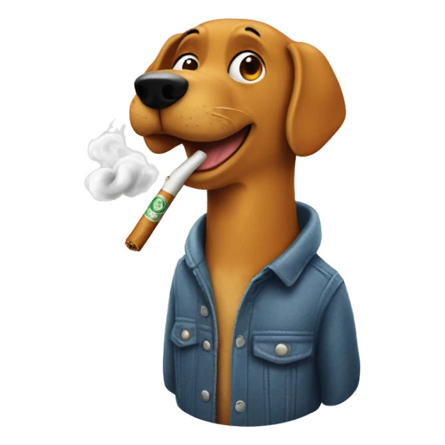 Catdog smoking a rolled cbd blunt sticker