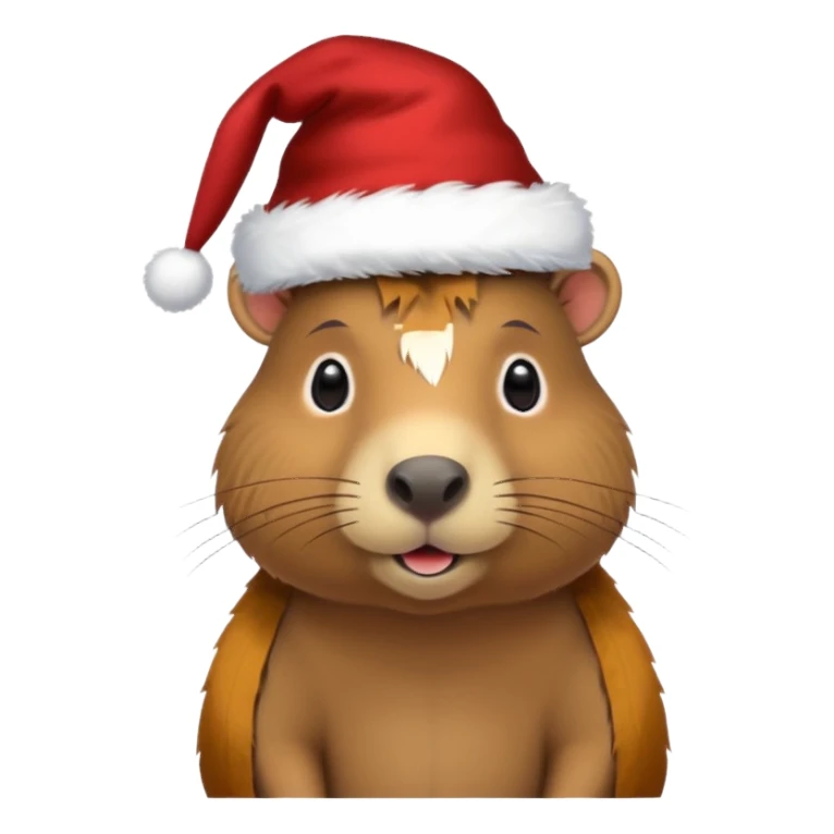 a capybara in a New Year's hat sticker