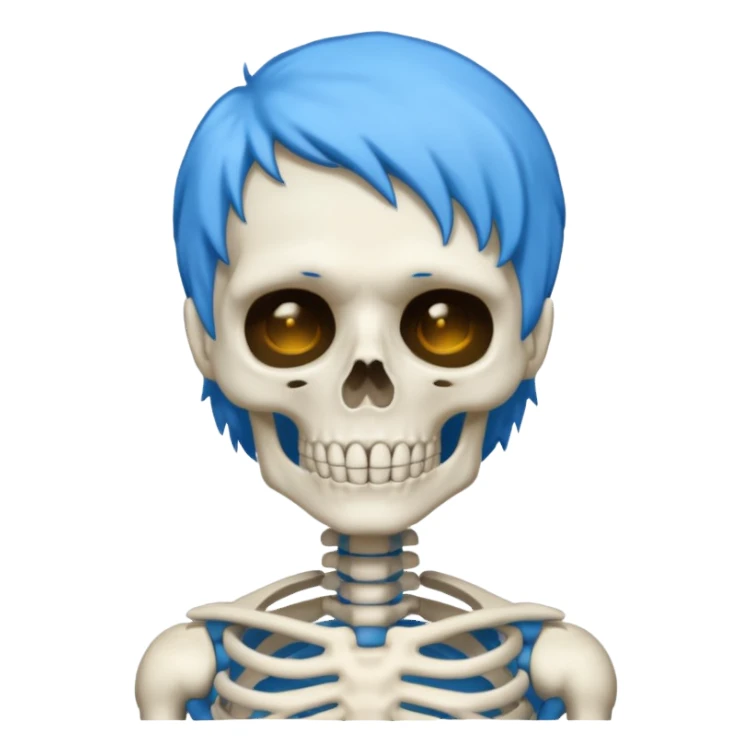 blue haired skeleton sticker