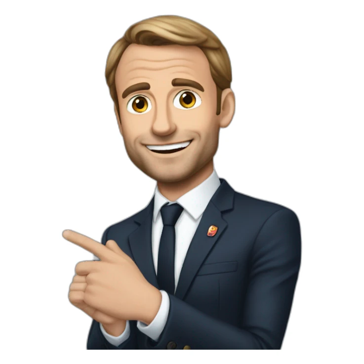 Macron serre la main a squeezie sticker