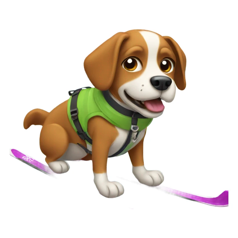 Dogs skiing sticker