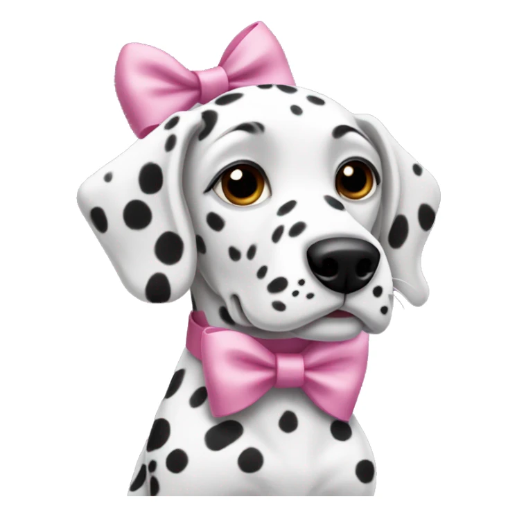 dalmation with a pink bow sticker