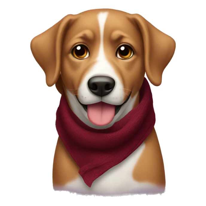 Dog with Burgundy scarf sticker