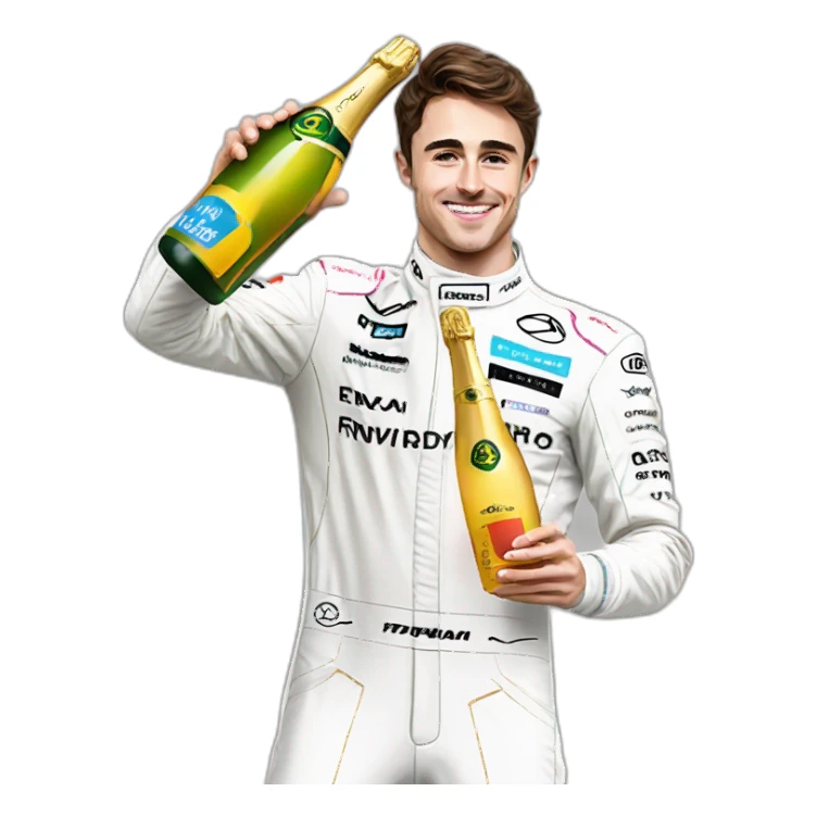 Charles Leclerc spraying champagne on podium sticker