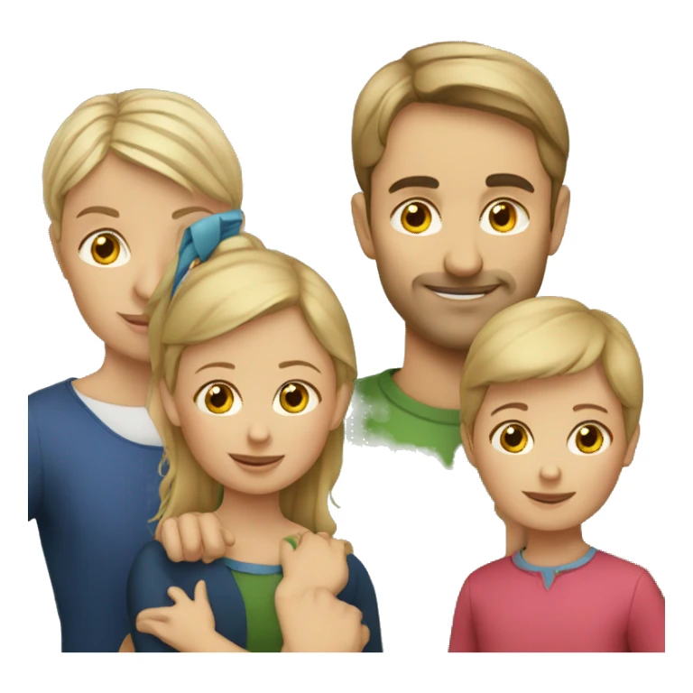 french-russian parents with two children sticker