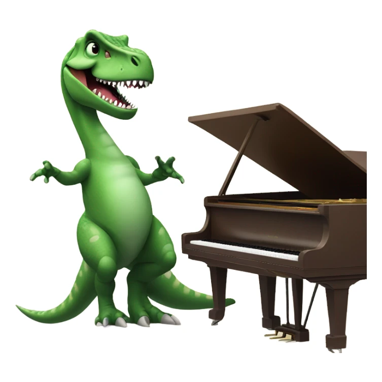 Dinosaur playing piano sticker