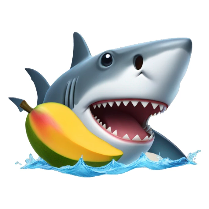 Shark with a mango sticker