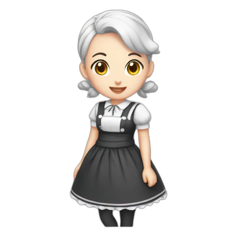 bald catgirl maid sticker