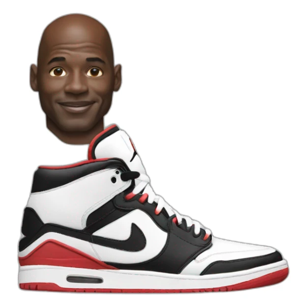 michael jordan showing his shoes sticker
