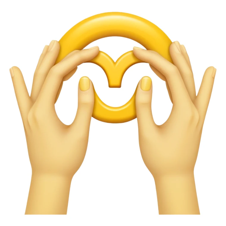 create me 2 hands in yellow showing off an "O" Shape. sticker
