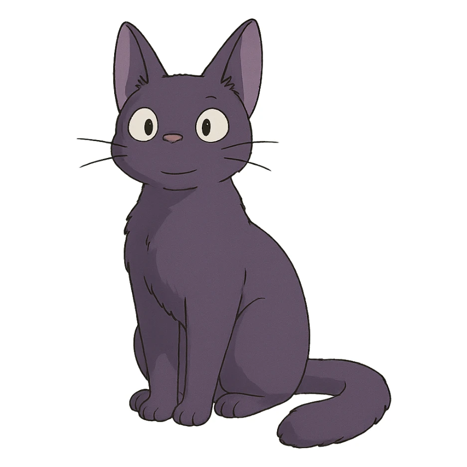 ghibli style purple cat sticker