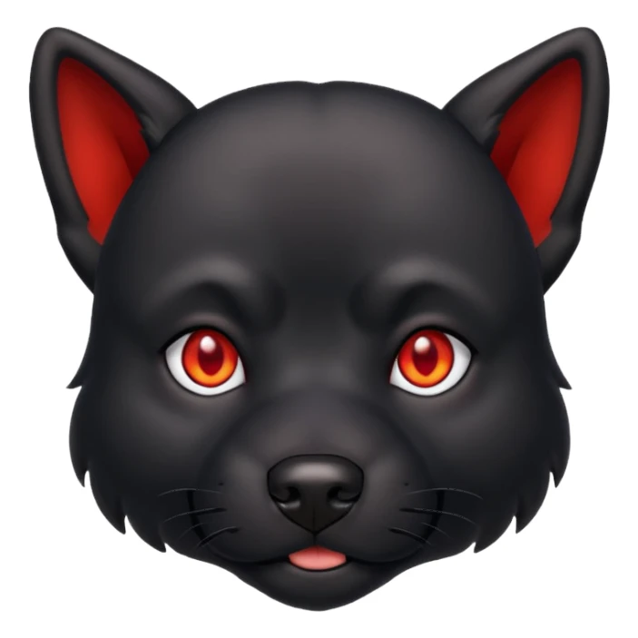 red eyed black dog  sticker